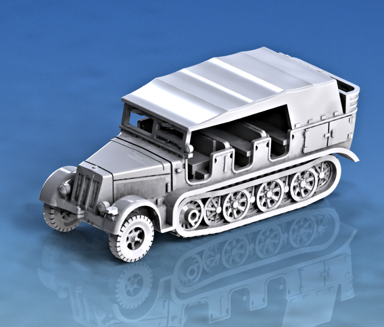 WW2 SdKfz 7 Halftrack 15mm image 0