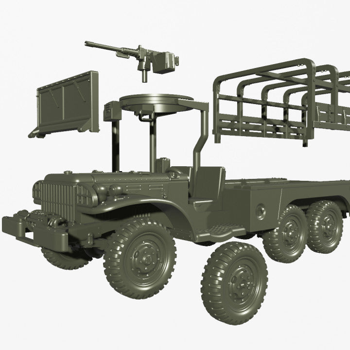 WW2 USA Europe Dodge WC-63 with winch+gun+no canopy (1½‑tons, 6x6) 15mm image 1