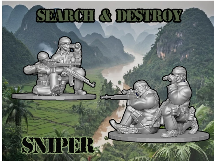 28mm USA Vietnam US Marines Sniper team 2 figs image 0